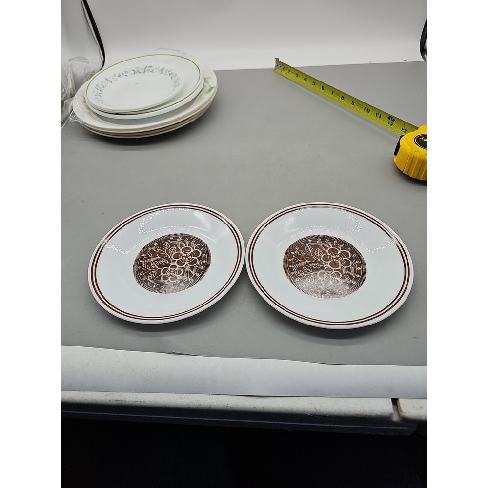 Corelle BATIK 6 3/4 " Dessert / Salad / Luncheon Plate Corning Brown Vintage X2